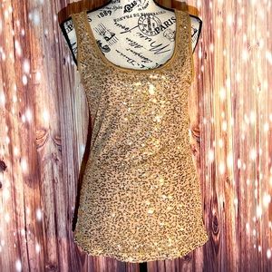 Gold Sequined Tank Top